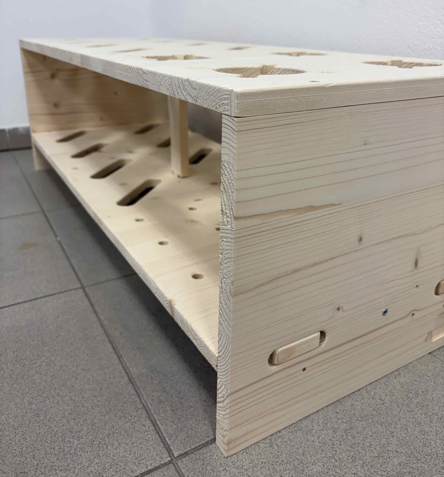 Porte-skis, ski de fond et bâton combiné en bois - Naturel