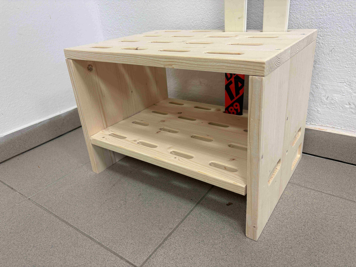 Porte-skis en bois pour 8 paires de skis de fond - Naturel