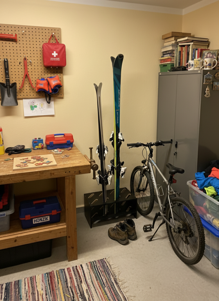 Porte-skis en bois - 8 paires