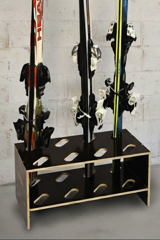 Porte-skis en bois - 8 paires