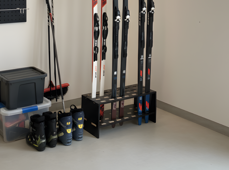 Porte-skis en bois pour 14 paires de skis de fond